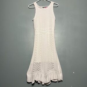 Lilly Pulitzer Molly Sweater Dress Harbor‎ Crochet Resort White Women’s Size M